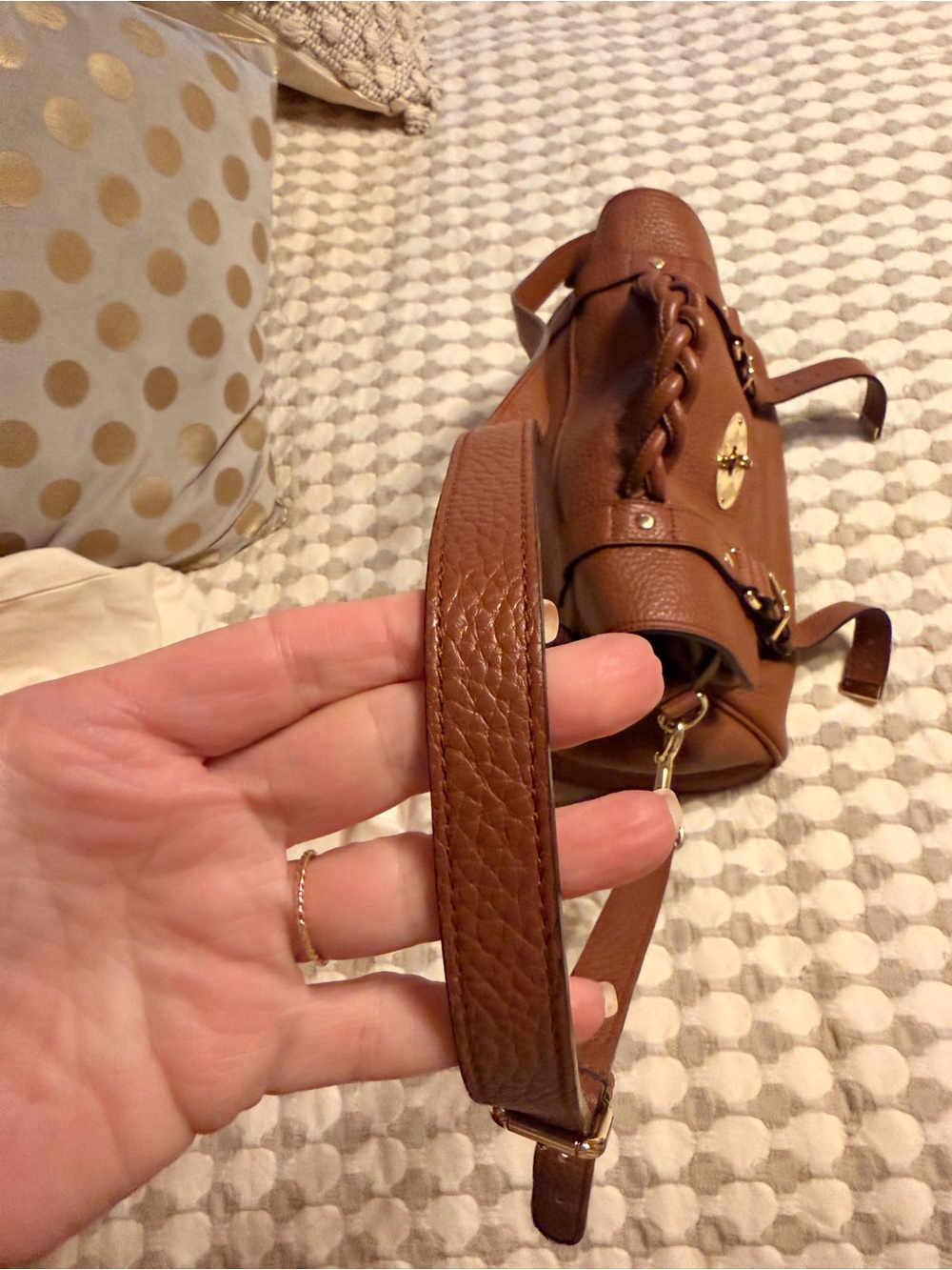 Mulberry Bright Oak Leather Braided Alexa- Handle Shoulder Bag - Picture 8 of 10